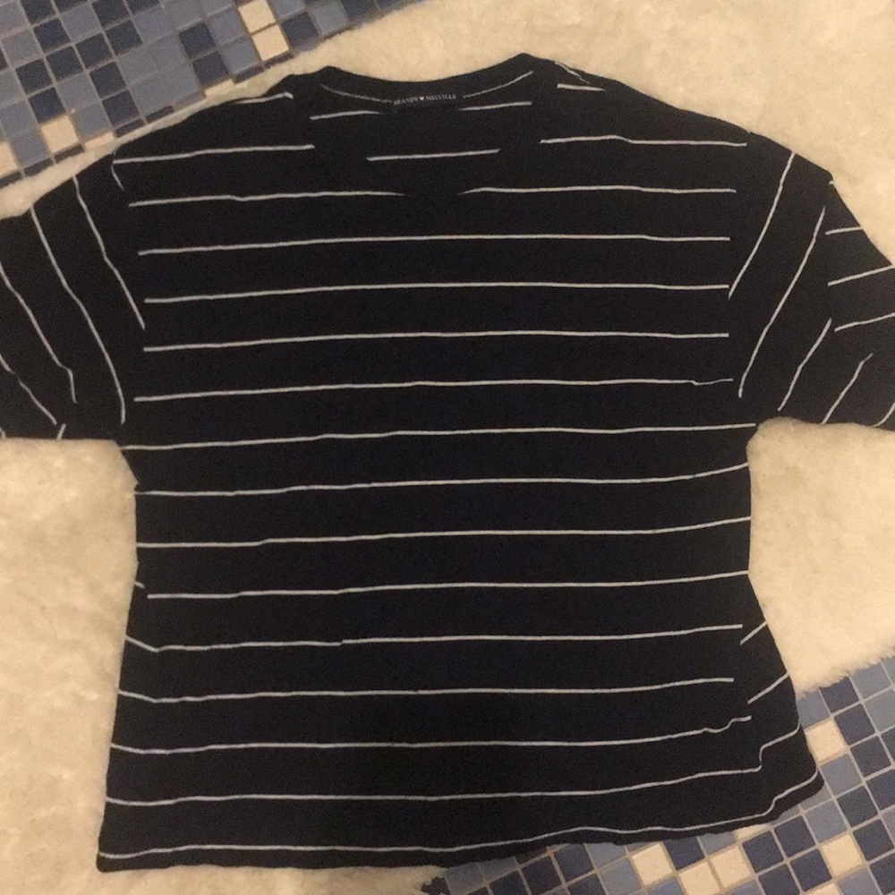 Brandy Melville Navy Striped T Shirt